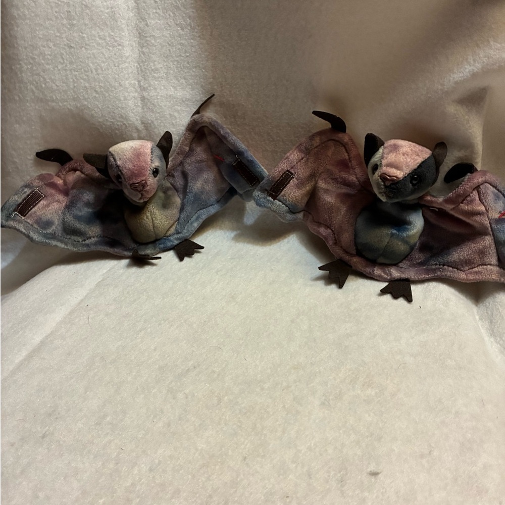 Plush Bat Toys with Tie-Dye Wings